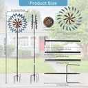 Wind Spinners Outdoor, Metal Windmill for Yard Decor 70 inch, 3D Garden Wind Spinners with Heavy Duty Steel Stake, Gifts for Family Friends