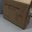 KooK Glass Storage Containers with Lids, 1 Gallon, Set of 2, Glass Canister, Laundry Jar, Kitchen Jar, Storage for Pantry, (3.7, Circular, Silver)