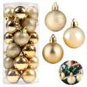 Christmas Ornaments 24PCS 2.36IN Golden Shatterproof Halloween Tree Decorations Xmas Hanging Baubles Festival Party Home Office Outdoor Ornaments Christmas Balls Set