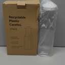 NETANY Plastic 50 Oz Water Carafe with Flip Top Lid, Set of 2 Square Base Juice Containers, Clear Plastic Pitcher - for Water, Iced Tea, Juice, Beverage, Cold Brew and Mimosa Bar - HAND WASH ONLY