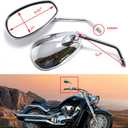 10MM Chrome Motorcycle Handlebar Rearview Side Mirrors for Sports Bike Cruiser Chopper Dirt Bike Scooter (Chrome)