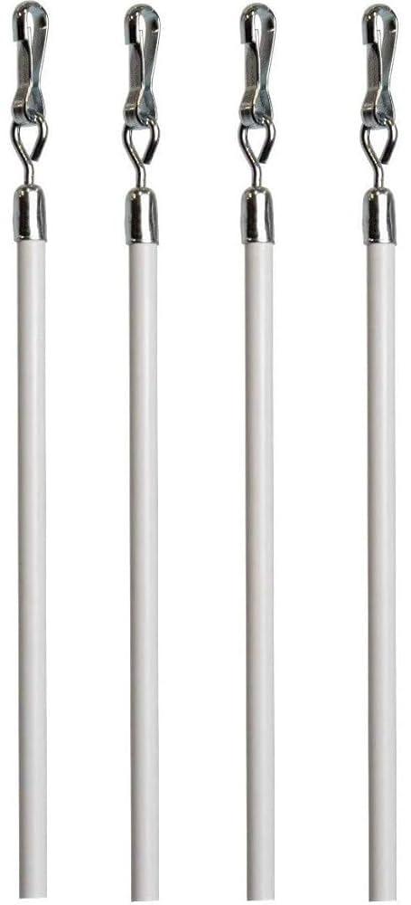 Generic White Aluminum Drapery Curtain Wand Pull Rod w/Swivel Snap & Handle White (4 Pack - 36""),