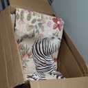 GarveeHome Zebra Taupe Washable Rugs 8x10 for Playroom Vintage Jungle Woodland Forest Safari Animal Print Rug Low Pile Botanical Kids Rugs for Living Room Kitchen Nursery Room