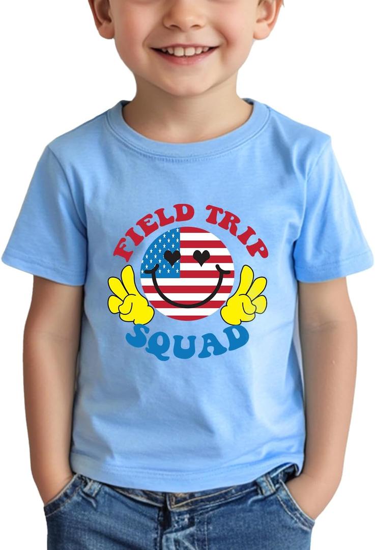 Boys Field Day Shirt for Kids Toddler Girls Colorful Field Day Prints T-Shirts Tops Graphic Tee Short Sleeve 2-8Y