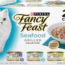 Purina Fancy Feast Grilled Wet Cat Food Seafood Collection in Wet Cat Food Variety Pack - (Pack of 24) 3 oz. Cans (EXP 05/01/26)