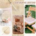 BBTO 32 Pieces Woven Bamboo Fans Handmade Hand Weaving Handheld Natural Raffia Hand Fans Bulk for Indoor Outdoor Summer Cooling Supplies Farmhouse Wall Decor Wedding Party Favors