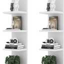 5 Tier Lack Floating Shelf,Set of 2 White Wall Shelf Unit,Display Shelf