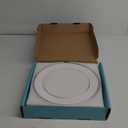 MAONAME 13" Round Charger Plates Set of 12, Antique White, Plastic for Dinner Plates, Beaded Table Chargers for Wedding, Party