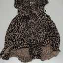 Molilove Womens Cheetah Print Romper Mesh Sexy Sleeveless Bodycon Shorts Leopard Romper Hollow Out Y2K One Piece Outfits (Large, Khaki)