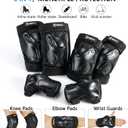 Tanden Skating Protective Gear Knee and Elbow Pads Wrist Guards for Roller Skating Skateboarding, Skate Pads Adult Knee Pads