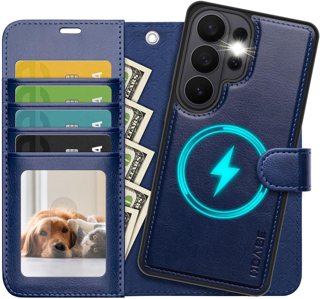 OCASE for Samsung Galaxy S26 Ultra Detachable Wallet Case with Card Holder, [2 in 1] PU Leather Flip Folio Case with RFID Blocking Stand Wrist Strap Shockproof Phone Cover 2026, Navy Blue