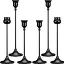 2 x Candlestick Holders Taper Candle Holders, Set of 6 Metal Candle Holder for Candlesticks Black Candelabra Easter Vintage Candle Stick Candle Holder for Fireplace Party Dining Home