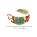 2PCS Crochet Headband for Women,Floral and Cherry Pattern,Knitted Hippie Head Bands Scarf for Women 70s Hair Accessories