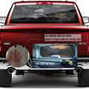 American Flag Eagle Rear Window Decals for Trucks, Black and Grey Automotive Decal, Lightning Car Decor Perforated Vinyl Window Film Sticker, Patriotic Back Window Graphic, 66" x 20"