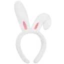 White Bunny Ears Headbands for Women Cute Easter Rabbit Hair Bands with Tipped-Up Ears Plush Rabbit Hair Hoops for Party Cosplay Easter Festive Hair Accessories for Egg Hunts Spring Celebrations (1 Count (Pack of 1), Style-03)