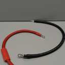 1/0 AWG Flexible Battery Cable with 3/8" Terminals - OFC Pure Copper Inverter & Welding Wire for Automotive Solar RV Motorcycle (Red + Black 2FT Pair)