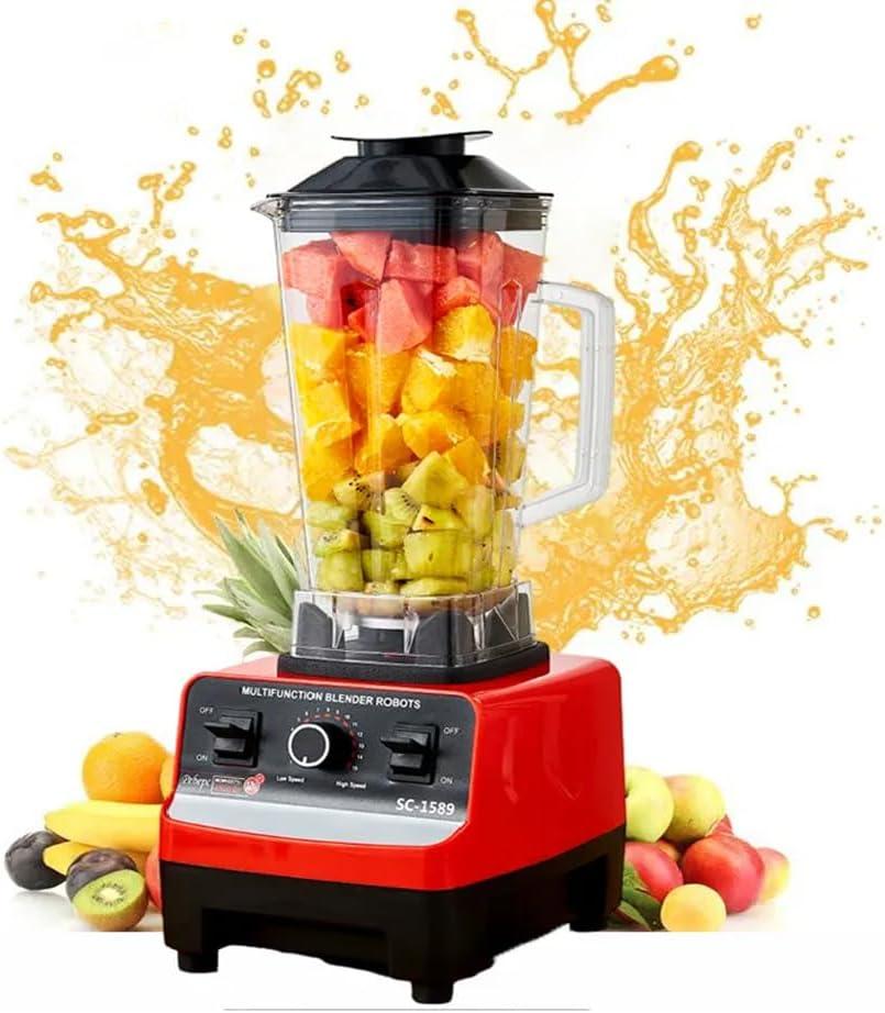 Professional Countertop 4500W Heavy-Duty Commercial Blender with Copper Motor, 2L BPA-Free Jar, Variable Speed & Pulse, Ice Crusher Smoothie Maker for Shakes, Frozen Drinks, Hot Soup  Red/Black