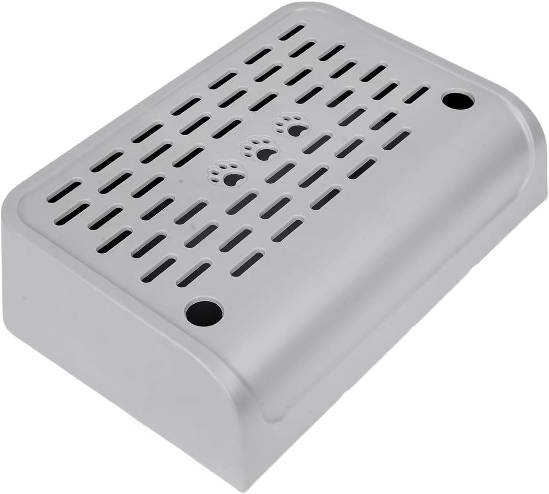 Cat Ramp for Litter Box Step, Self Cleaning Cat Litter Box Ramp Trapper with Storage Double Layered, Small Step Pedal Stool with Filter Function Steps for Small & Elderly Cats(Gray 11.8"x 7.87"x 3.3")