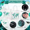 Shinylin 24 Pcs Green Graduation Plastic Gift Bags with Handles PVC Reusable Treat Bags Goody Candy Snack Treat Gift Tote Bag for Graduation Party Favor