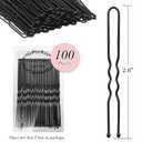 U Shaped Hair Pins for Buns, 100 PCS 2.8" Hair Pins for Women Hair Styling with Thick Hair
