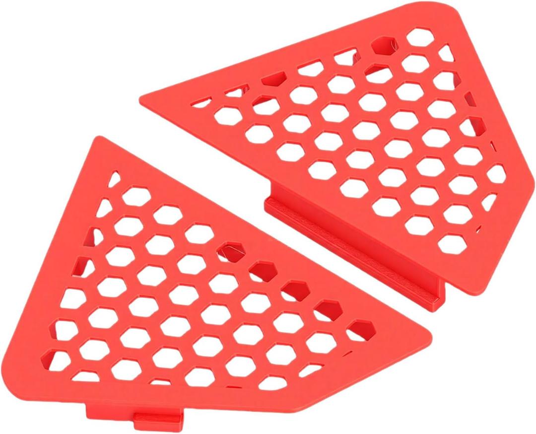 JTLB Side Gas Tank Cover, 3D Scanning Technology Replacement for Ryker 600 900, with Heatproof Plastic and Modern Mesh Style, for Motorcycle Protection and Decoration (Red)