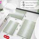 OLANLY Small Bathroom Rugs 24x16, Extra Soft Absorbent Chenille Striped Bath Rugs, Rubber Backing, Machine Wash Dry, Bath Mats for Bathroom Floor, Tub and Shower, Home Decor Accessories, Sage Green