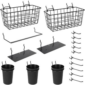 G.CORE Pegboard Organizer Accessories 18 Pack, Peg Board Hooks Assortment Organizer Accessory, Various Tools Storage Arrange System Kit for Garage Craft Workshop Workbench Hobby Office