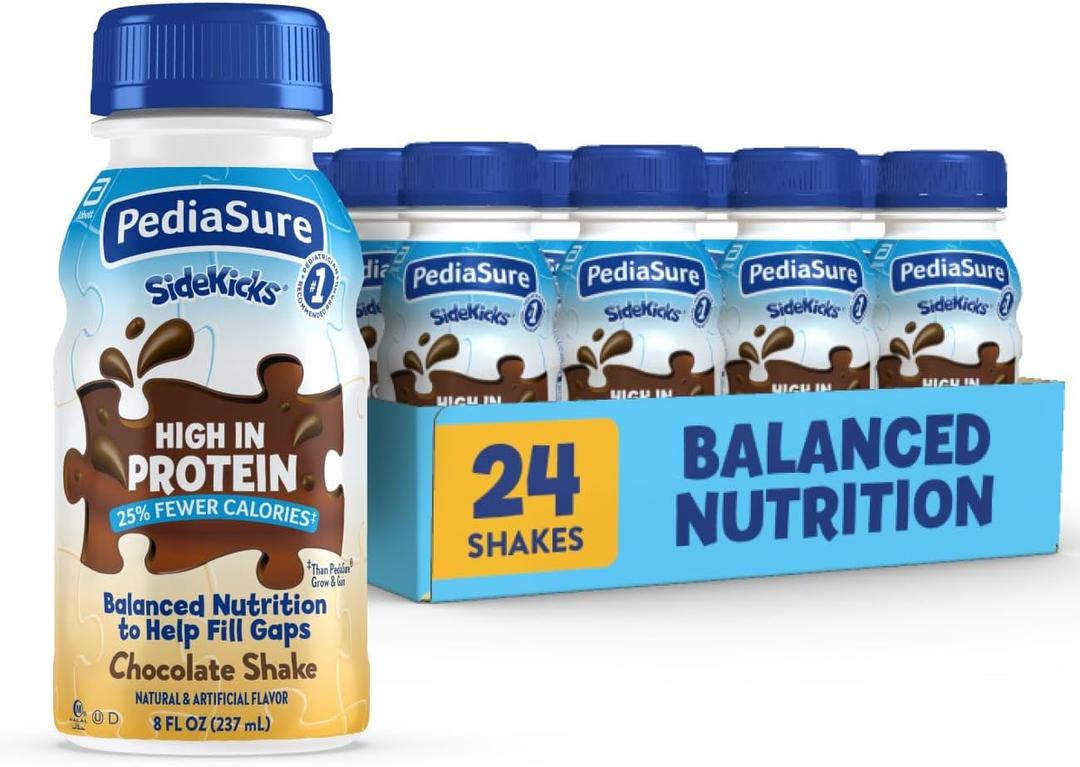 PediaSure SideKicks Kids Protein Shakes, 10g Protein, Chocolate, 24 Pack Delicious Shake for Kids that’s High in Protein and has 27 Vitamins & Minerals to Help Fill Nutrient Gaps, 8-fl-oz Bottles, Exp 10 Oct 2026