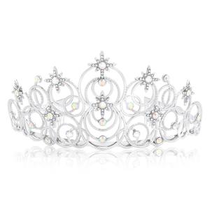 (Daily) Princess Tiara Silver Crown Headband for Birthdays Movie-Themed Cosplay Halloween Gatherings Witch Head Hoop Hair Accessories