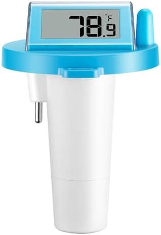 Pool Thermometer Floating Easy Read, Solar Digital Pool Thermometer with Large LCD Display,IPX8 Waterproof for Swimming Pools, Hot Tubs, Ponds, Ice Baths