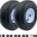 2-Pack of 13x5.00-6" Wheels,13" Pneumatic Tires,Steel Rim and 3/4" Axle Bore Hole(Bushing),3"-6 Centered Hub,for Riding Lawn Mower,Utility Wagon and MoreAll Purpose Utility Tire
