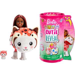 Barbie Cutie Reveal Chelsea Doll & Accessories, Animal Plush Costume & 6 Surprises Including Color Change, Kitten as Red Panda