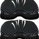 Kayak Seat Cushion, Thicken Anti Slip Waterproof Gel Kayak Seat, Portable Canoe Rowing Rubber Dinghy Pad for Stadium Sit in Kayak Inflatable Fishing Kayak Canoe Kayak Accessories (2pcs/Black)