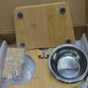 CREHNIL Slanted Angled Tilted Dog Bowls for French Bulldogs Personalized Frenchie Raised Stainless Steel Food Bowl Dog Dishes with Stand Feeder Station