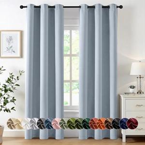 MIULEE Blackout Curtains for Bedroom Living Room 2 Panels, Thermal Insulated Room Darkening Drapes Grommet Noise Reducing Light Blocking Window Treatments 84 Inches Long 40x84 Inch Light Blue