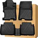 Floor Mats Compatible with 2008-2012 Honda AccordAll Weather Waterproof Durable Anti-Slip Odorless Custom-fit Front Rear Rows Full Set Carpet Protection TPE Liner