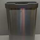 EKO Mirage-T 50 Liter / 13.2 Gallon Touchless Rectangular Motion Sensor Trash Can, Brushed Stainless Steel Finish
