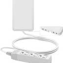 TiFFCOFiO Flat Plug Extension Cord with Outlet Cover, 3 FT 3 Prong Extension Cord, 3 Grounded Outlets for Home and Kitchen, 13A/1675W, ETL Listed