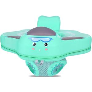 Mambo Baby Pool Float Non Inflatable Baby Float Baby Swimming Float with Safe Seat for Age 3-24 Months Toddler (Green)