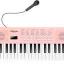 Kids Keyboard Musical Toys, 37 Key Portable Electronic Piano with Microphone, Beginner's Piano Keyboard Birthday Gift for 3-8 Year Old Girls & Boys (Pink)