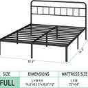 Full Bed Frame with Classic Headboard,Strong Metal Slats Support,Under Bed Storage Space,No Box Spring Needed,Easy to Assemble,Black