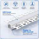 15 Pack Flexible Recessed Double-edge Plaster-in LED Channel 3.3 Ft/1 Meter