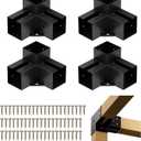 Pergola Brackets Kit 4x4 (Inner Size 3.7x3.7), 4 Pack 3-Way Heavy Duty 90 Right Angle Corner Brackets for DIY Woodworks, Easy Install Pergola Kit for Patio, Gazebos, and Outdoor Structures