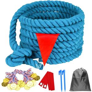 40 Feet Tug of War Rope for Kids and Adults, Outdoor Games Summer Outdoors Yard Backyard Camping Lawn Games for Field Day Family Reunion Birthday Party Team Building Activities Carnival Games (40FT, Blue)