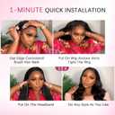 Body Wave Headband Wig Human Hair for Black Women Headband Wigs Glueless Wear and Go Non Lace Wig Brazilian Virgin Hair New Upgraded Breathable Sweat Wicking Headband 180% Density Headband Wig(24in)