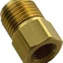 Inline Tube Brass Adapter Male 9/16"-18 to Female 3/8"-24