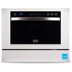 BLACK+DECKER BCD6W 6 Place Setting ENERGY STAR Portable Compact Countertop Dishwasher