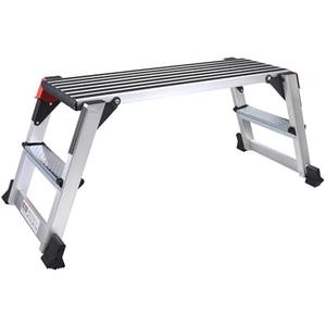 Aluminum Work Platform Large Size Step Stool Folding Portable Work Bench with Non-Slip Mat Capacity 660 LBS Heavy Duty