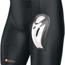 Shock Doctor Compression Shorts with Protective Bio-Flex Cup, Moisture Wicking Vented Protection - Adult