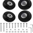 Luggage Suitcase Replacement Wheels Set Suitcase Spinner Wheels 4Pcs PU Bearing Wheels-Install Dia 2in/50mm Width 0.8inch/21mm with 3 Size Axles for Trolley Bag Drawbar Box Smooth Rolling Repair (Black)